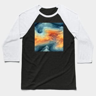 Abstract Smoke Colorful Baseball T-Shirt